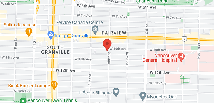 map of 202 1200 W 10TH AVENUE